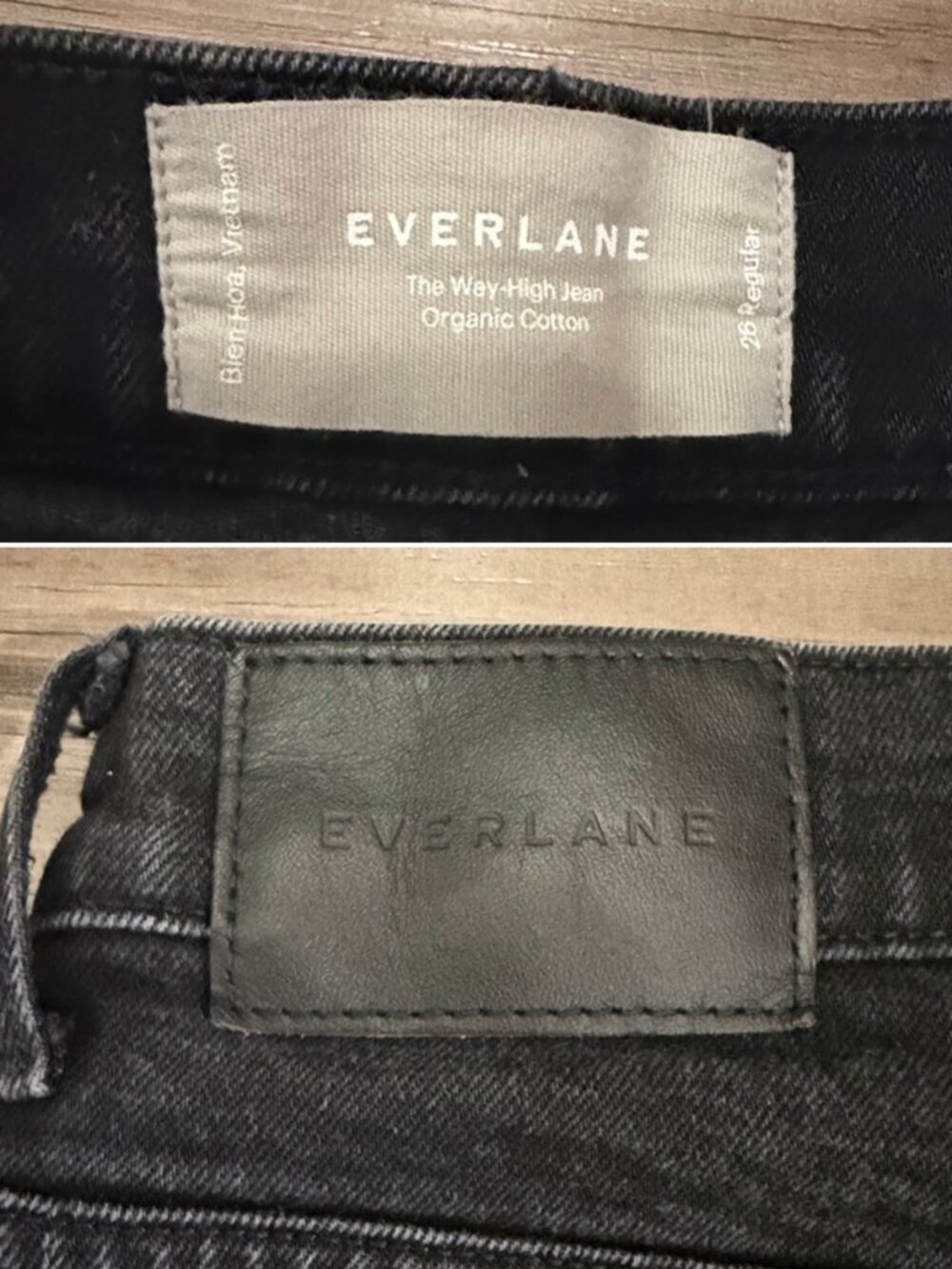 Everlane The Way-High Straight Jeans 26 Black Coal Raw Hem $148 - Picture 7 of 12